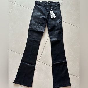 NWT L’AGENCE waxed denim split cuff jeans